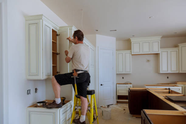 Kitchen island installation in Hanover by JMT Kitchen Cabinet